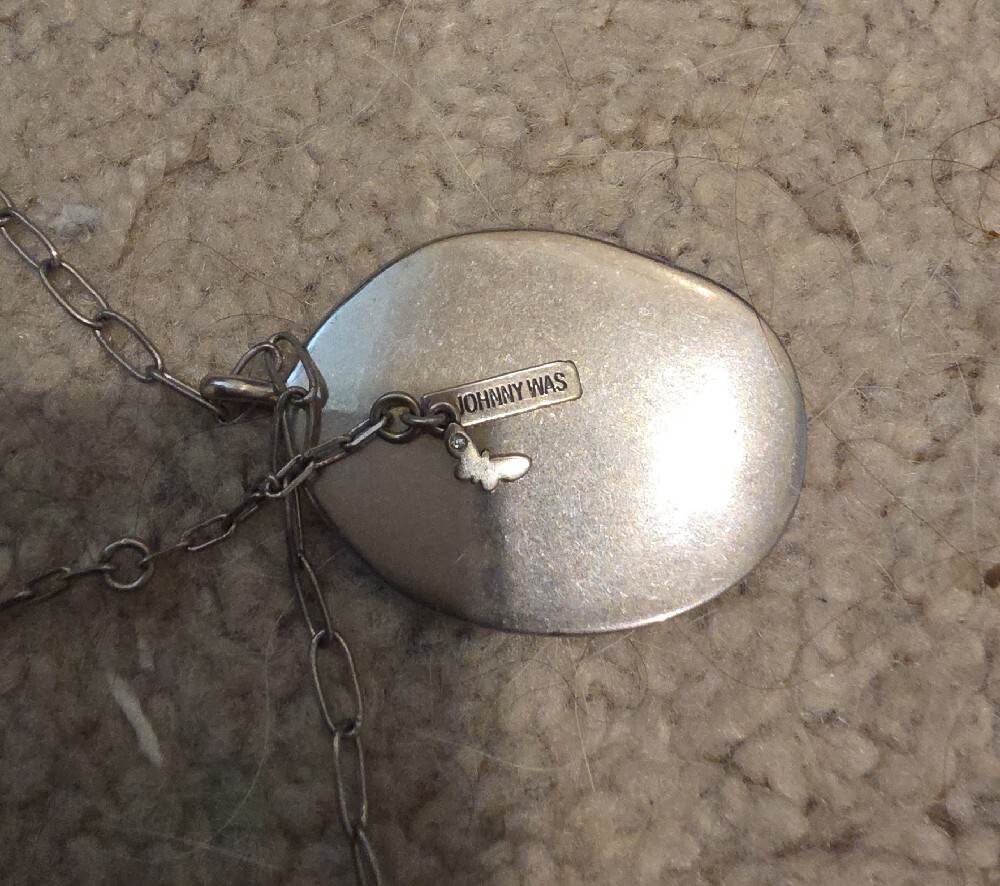 Johnny Was Silver-Tone Oval Bird & Floral Pendant Necklace - Picture 5 of 5